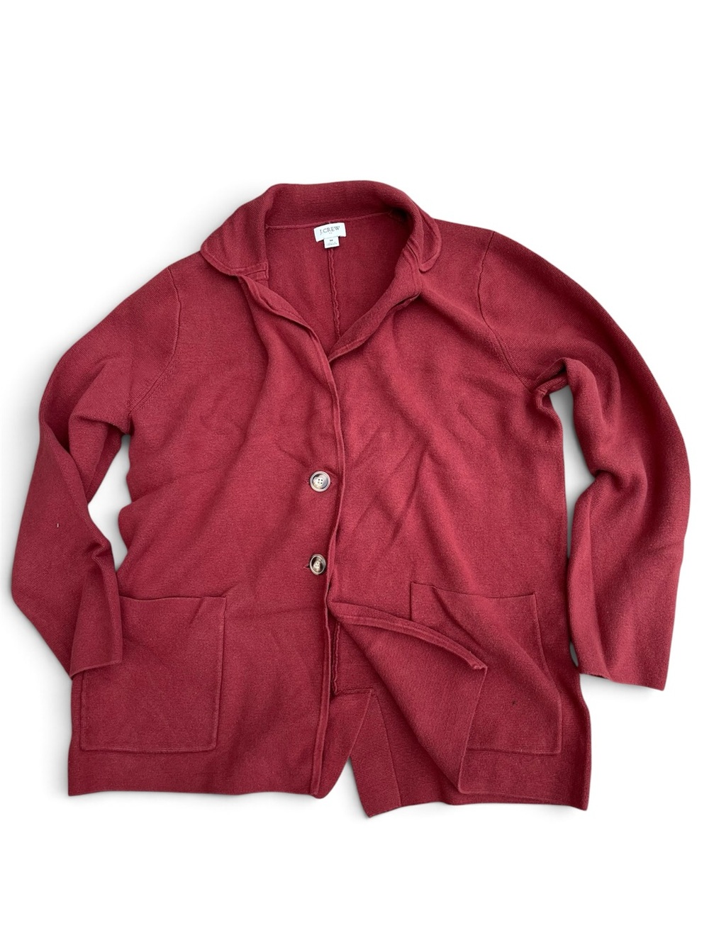 J Crew Women’s Size Medium Deep Maroon Button-Front Cardigan